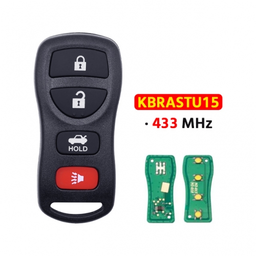4Buttons 433Mhz Remote Car key For Nissa.n Armada 2005-2015  Altima Maxima 2004-2006  FCC：KBRASTU15