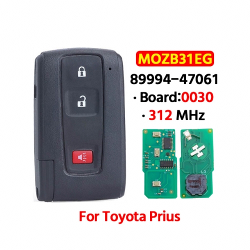 2+1Button Smart Key 312MHz ASK FCCID B31EG-485 MOZB31EG For T-oyota Prius T-Hybrid 2004-2009