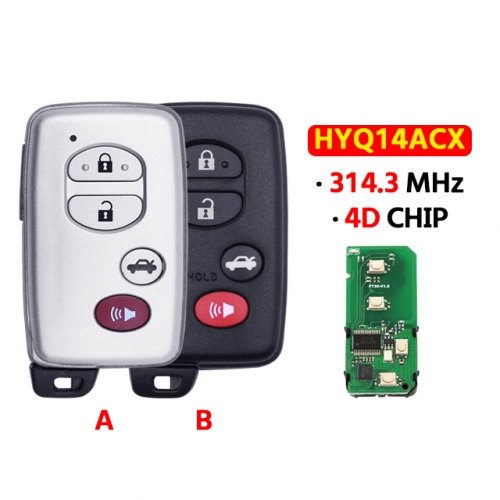 4 Buttons 315/433MHz Keyless Go Smart Key with 4D Chip HYQ14ACX 271454-5290 for Subaru Forester XV Crosstrek BRZ WRX STI