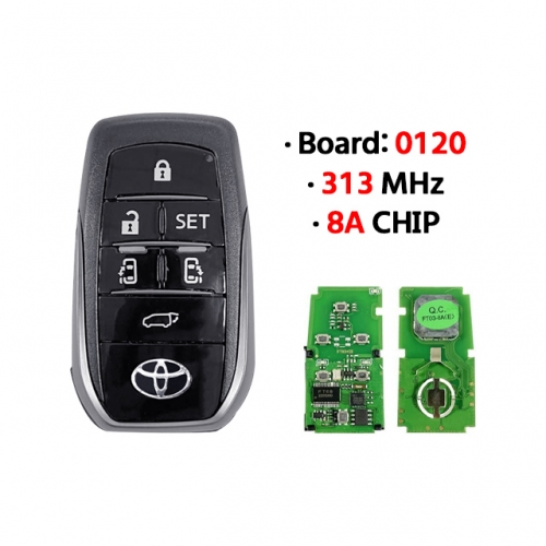 6 Button Smart Key 313mhz 8A Chip Board 0120 Keyless Go For T-oyota Vellfire Alphard Remote Control
