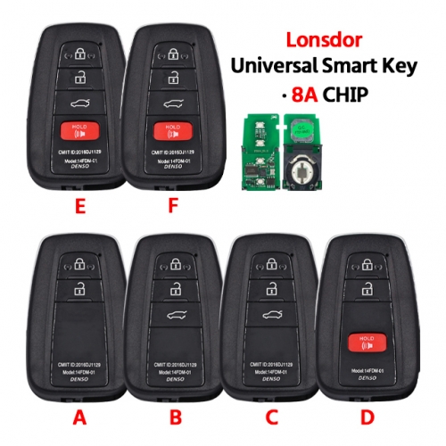 Lonsdor 8A Smart Key Universal Remote Key for K518 and KH100 for T-Toyota Corolla Land Cruiser Levin Rav4 Camry Highlander Lexus