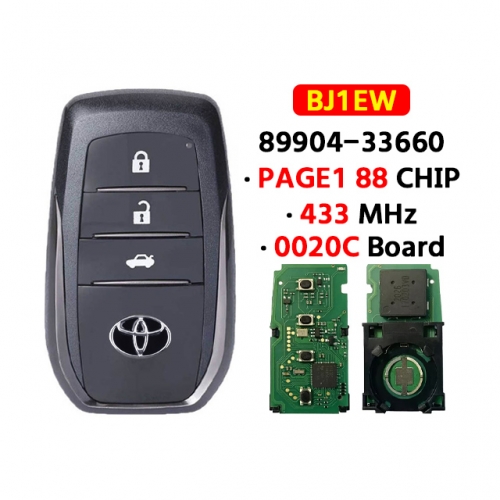 3 Button Smart Key Keyless Go BJ1EW PAGE1 88 DST-AES Chip 433MHz 89904-33660 For T-oyota Camry 2015 2016 2017