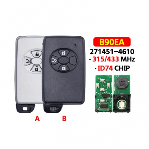 3Button Smart Remote Car Key Fob 315/433MHz ID74 Chip Board: 271451-4610 for T-Toyota RAV4 Reiz Model B90EA