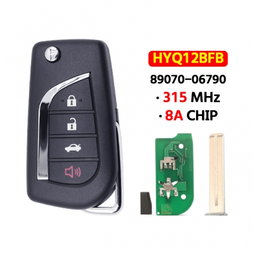 4 Buttons Remote Key  HYQ12BFB 315MHz 8A Chip 89070-06790 For T-Toyota Camry 2018-2020