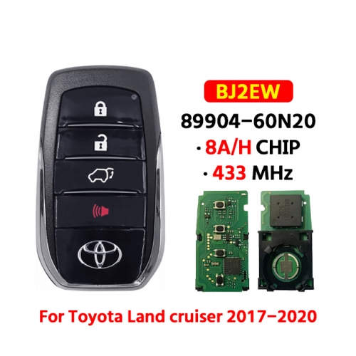 4 Button Smart Key  433MHz 89904-60N20 BJ2EW PAGE1 A8 For T-oyota Land Cruiser 2018