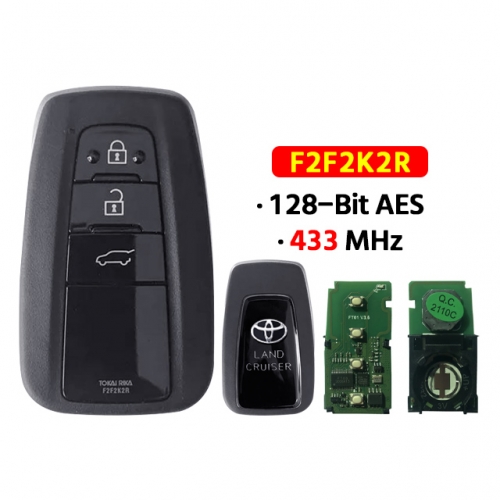 3Button Smart Key 128-Bit AES 433mhz 0010 F433 F2F2K2 For T-oyota Land Cruiser