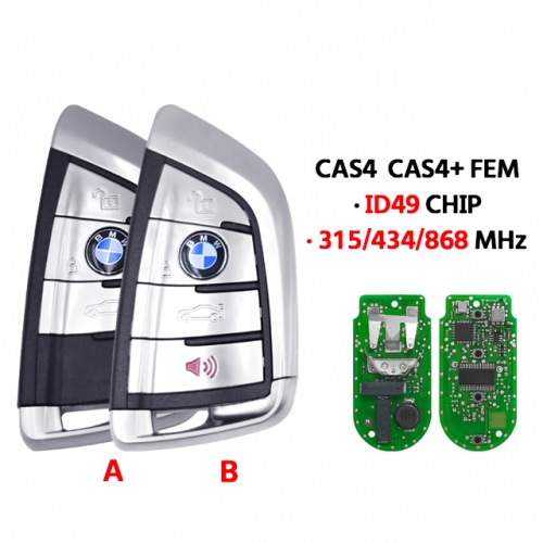 3/4Button Remote Key 315/433/868Mhz ID49 Chip For BMW 1 3 5 7 Series X1 X3 X5 X6 X7 CAS4 CAS4+ FEM F System