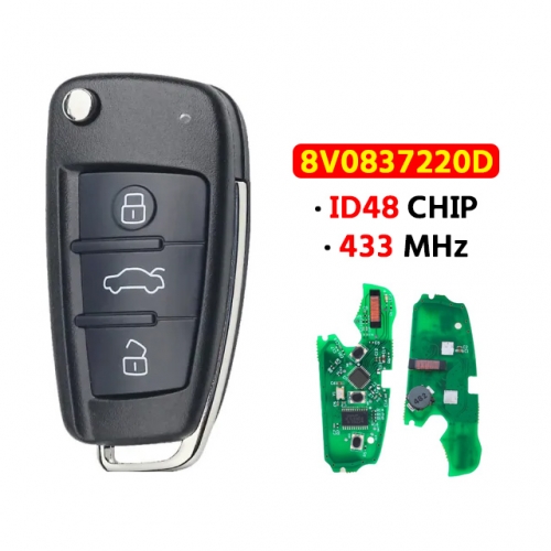 3 Buttons Smart key Keyles Go 434MHz MQB48 Chip P/N: 8V0837220D For Audi A3 S3 2012 2013 2014 2015
