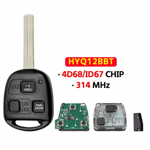 3 Buttons Remote key HYQ12BBT 4D67 315Mhz  For Lexus RX350 RX450h RX400h RX330 EX330 2004-2010