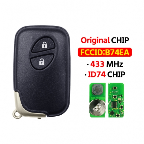 2Button Smart Key Fob  433MHz ID74 Chipr 89904-48641 FCCID B74EA For Lexus RX350 2012