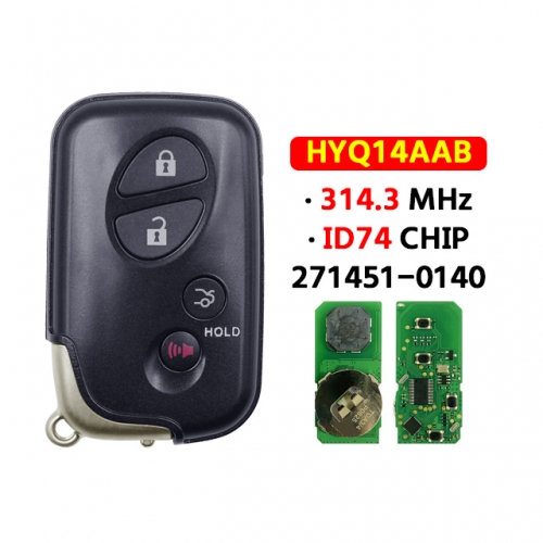 4Button Smart Key 314.3 315MHz 4D Chip HYQ14AAB 0140 Board For Lexus ES350 GS300 GS350 GS430 GS460 IS250 IS350 LS460
