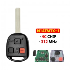 3Button Keyless Entry 312MHz 4C Chip N14TMTX-1 For Lexus RX300 1999 2000 2001 2002 2003