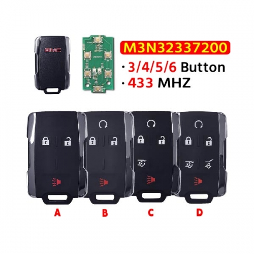 3 / 4 / 5 / 6 Button remote key M3N-32337200 433MHz For  GMC T-Sierra 2021