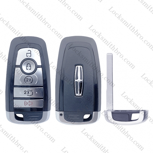 Ford Lincol 5 button smart key card shell with blade