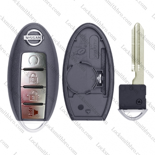 4button T-Nissan smart key shell with logo