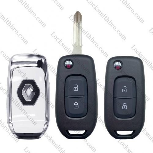 2 Button T-Renault remote key shell with logo