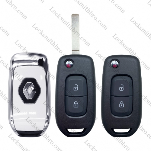 3 Button T-Renault remote key shell with logo