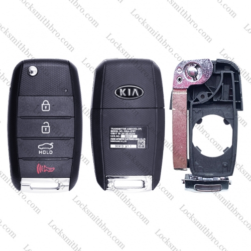 LockSmithbro 4 Button Rihgt Blade Kia Flip Remote Key Shell Case With Logo