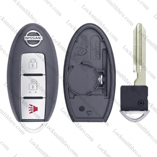 3button T-Nissan smart key shell with logo