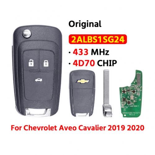 OEM 3Button 433Mhz 4D70 Chip 2ALBS1SG24 For Chevrolet Aveo Cavalier 2019 2020