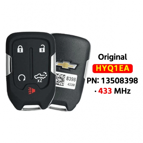 5-Button Smart Key 433Mhz HYQ1EA PN: 13508398 For 2019- 2020 Chevrolet Silverado   (OEM)