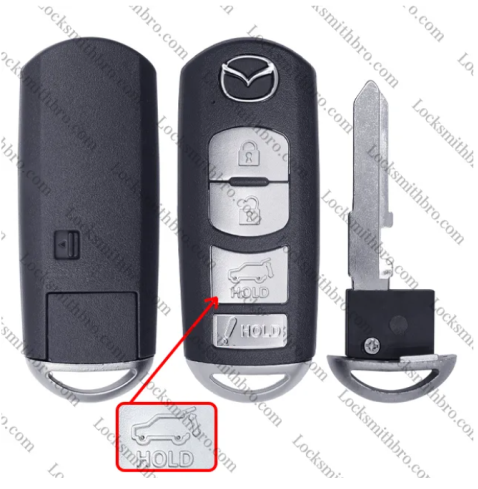 4Button Mazda smart key shell  with logo