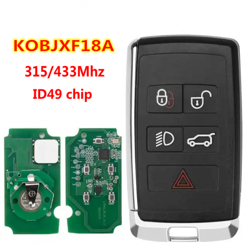 5Button smart key forLand Rover Velar Range Discovery 2017-2020 PSFOB/FOBL4LR ID49 315/433MHz  FCC：KOBJXF18A