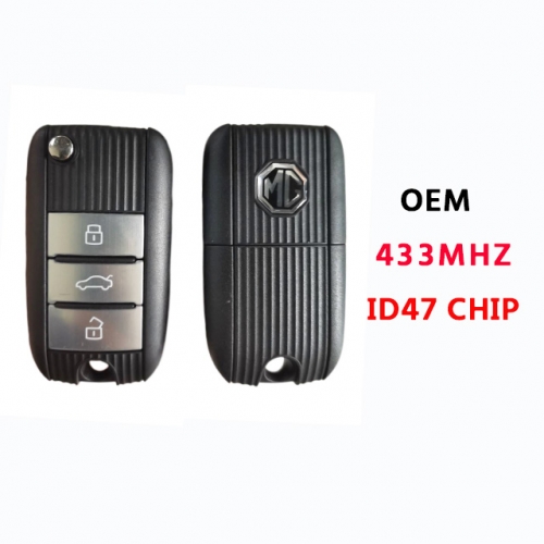 OEM 3Button MG Remote key 433Mhz ID47 chip with logo