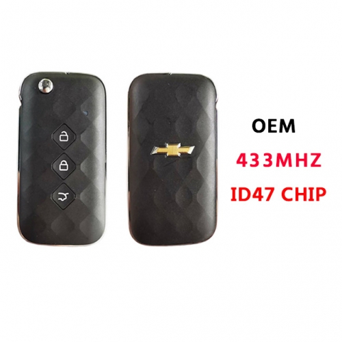 OEM Flip Folding Remote Car Key FOB For Chevrolet Aveo 433Mhz ID47chip