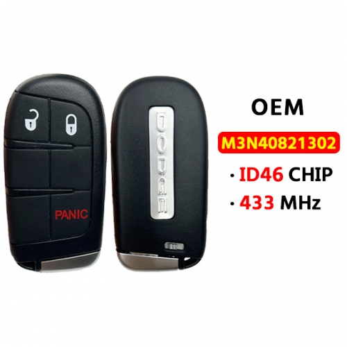 OEM Dodge 3Button smart key 433Mhz ID46 FCC：M3N-40821302
