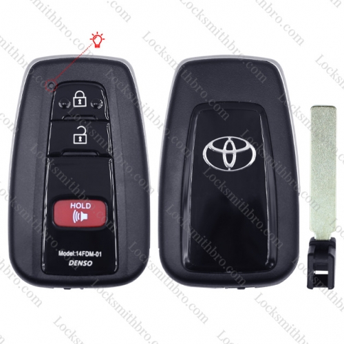 2018-2021 Smart Remote Car Key Shell Case With 3 Buttons Fob for T-oyota C-HR RAV4 Prius Prime Avalon Camry