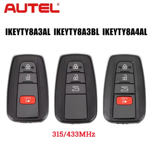 AUTEL IKEYTY8A3AL/IKEYTY8A3BL/IKEYTY8A4AL 315/433 MHz Smart Key Used with KM100 KM100E IM508 IM608 PRO