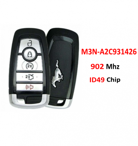 5-Button Ford Mustang Smart Key M3N-A2C931426 902Mhz ID49 chip For Ford Mustang 2018-2020