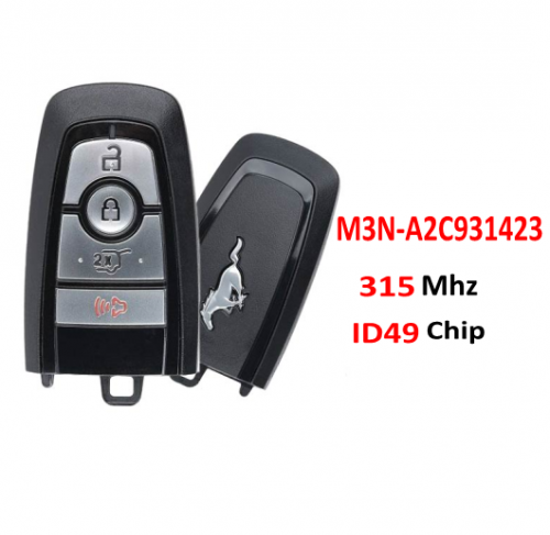 4-Button Ford Mustang Smart Key M3N-A2C931423  315Mhz ID49 chip For Ford Mustang Mach-E