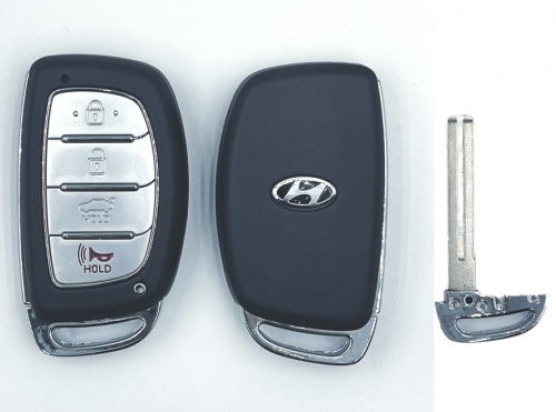 4 Button  For T-Hyundai smart Key Shell With Logo (with Battery Holder)