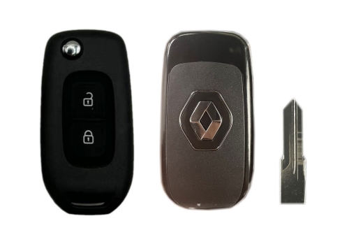 2 Button T-Renault Flip key shell with logo