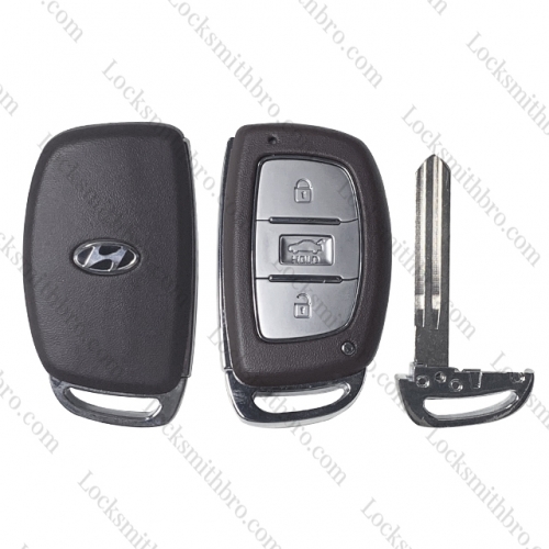 3 Button For T-Hyundai smart Key Shell SUV button Left blade With Logo (with Battery Holder)