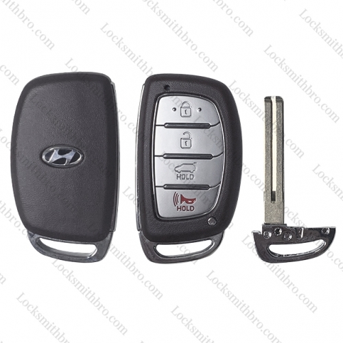 4 Button SUV For T-Hyundai smart Key Shell With Logo (with Battery Holder)