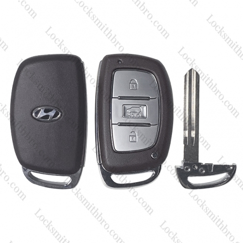 3 Button For T-Hyundai smart Key Shell SUV button Left blade With Logo (with Battery Holder)