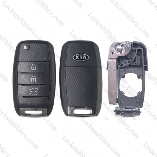 4 Button Kia Flip Remote Key Shell  With Logo