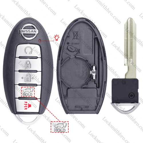 LockSmithbro 4 Button with Blade Nissa with Logo Remote Smart Key Case