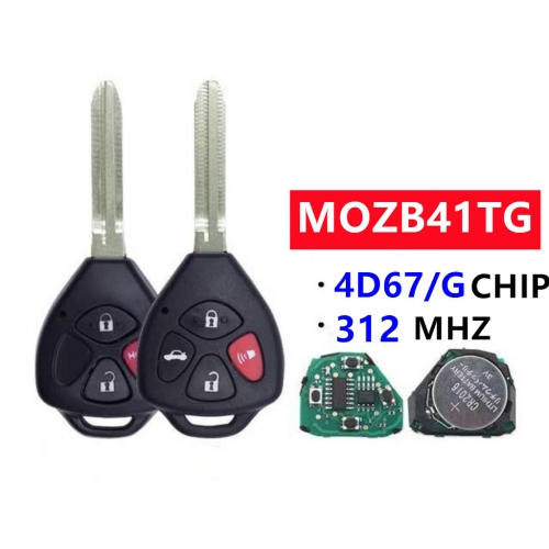 3 Buttons Remote Key 312Mhz 4D67/G Chip FCC：MOZB41TG For T-Toyota Scion Yaris 2005 2006 2007 2008 2009 2010