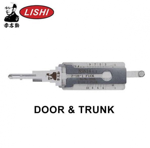 LockSmithbro Lishi NSN14 -Nissan Infiniti / 10-Cut / 2-In-1 Pick & Decoder / DR & BT / AG