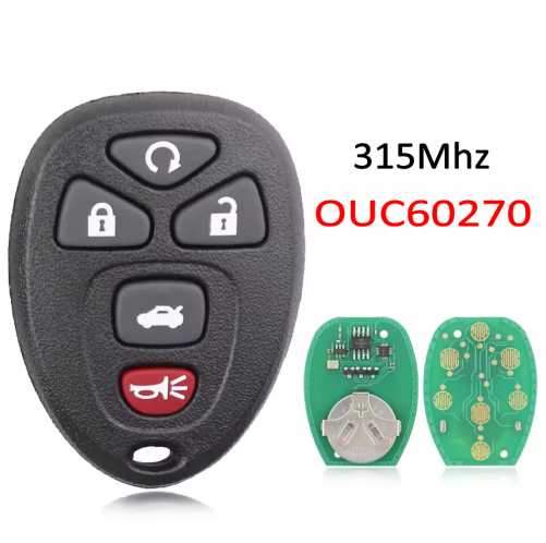 5 Buttons 315Mhz OUC60270 remote key For 2007 2008 2009 2010 2012 2013 Chevrolet Impala Monte Carlo Remote Key Fob