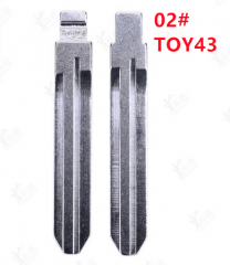 LockSmithbro Uncut Metal NO. 02 Scale Blank Car Key KD MINI/KD900 Remote Blade TOY43 For Old Camry Corolla 02#