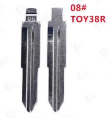 LockSmithbro  08# TOY38R Metal Uncut Blank Flip Remote Key Blade for Daihatsu Kia for Keydiy KD Xhorse VVDI JMD Remote Car Key Blank