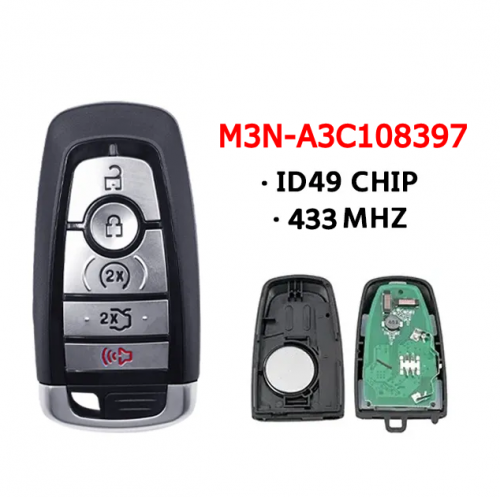 5button Remote Key M3N-A3C108397 ID49 Chip 433MHz  164-R834 For Ford Expedition Explorer Mustang T-Lincoln Navigator 2023 2024