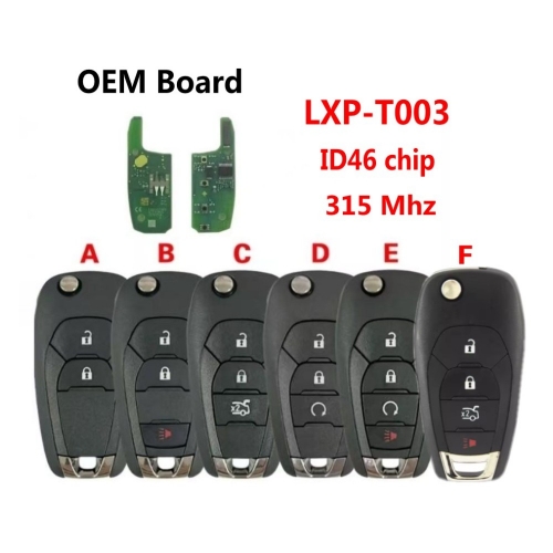 OEM Board 2/3/4 Buttons Remote Key Fob 315Mhz ID46 Chip LXP-T003  For 2016-2019 Chevrolet Cruze Locked