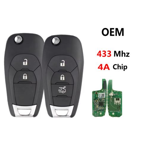 OEM Flip Remote Car Key 2/3 Buttons 433Mhz 4A Chip for Chevrolet Cruze Spark Sonic Tracker Onix RS