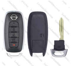 LockSmithbro 4+1 Button T-Nissan smart key shell  With Logo (SUV)